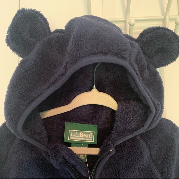 NWT Infants' L.L.Bean Hi-Pile Fleece Bunting in Bright Navy, size 3-6 months - Picture 5 of 5